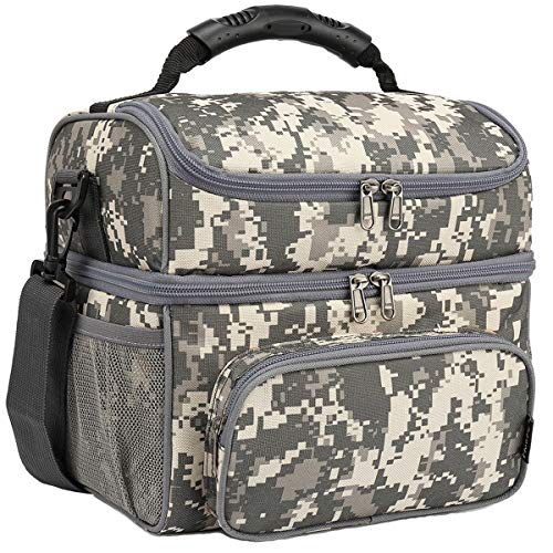 Double Layer Cooler Insulated Lunch Bag Adult Lunch Box Large Tote Bag for Men (2 Count)