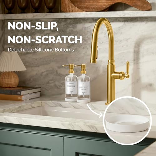 Glass Soap Dispenser (Clear Bottle / Gold Pump)