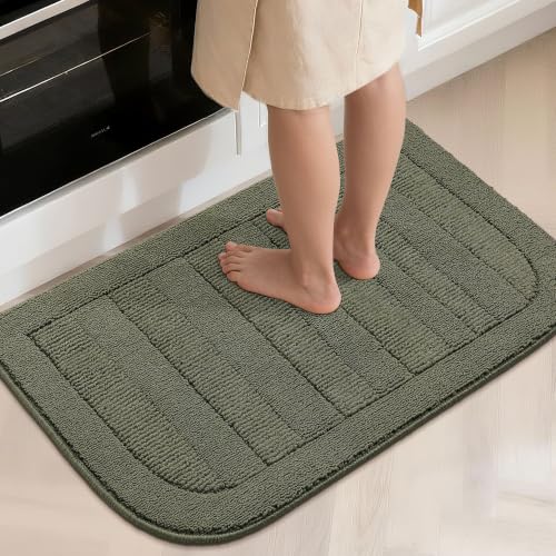 24x40 Inch Kitchen Rugs Non Slip Washable Kitchen Sink Rug (24" x 40" (Semicircular) / Green)