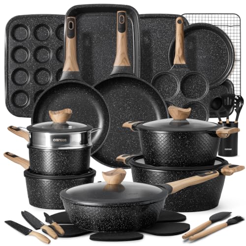 39pcs Nonstick Cookware Sets (Black / 39 Piece)