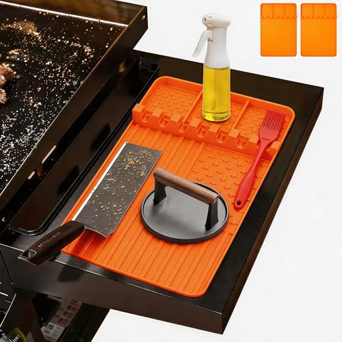 2 PCS Silicone Grill Mat Compatible with Blackstone (orange2pcs)