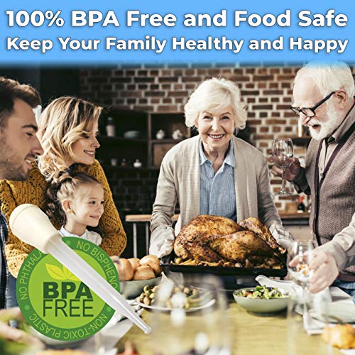 BPA Free Pro Grade Turkey Baster 2 Pack. Extra Large 11 Inch Bulb Basters with Measuring Lines Perfect for Cooking Juicy (2 Count)