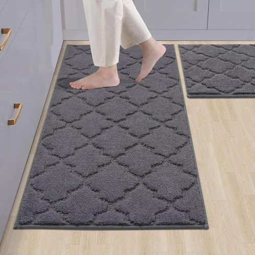 Soft Kitchen Rugs Set of 2 Non Slip 20"x30"+20"x48" (8 Sq Ft)