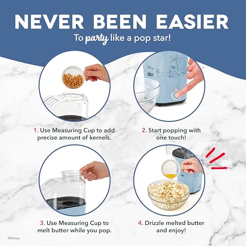 Disney Dash Stitch Fresh Pop Popcorn Maker (Light Blue- Stitch / 16 cups)