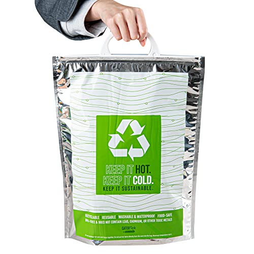 Green And Silver Plastic Thermal Bag (11.75")