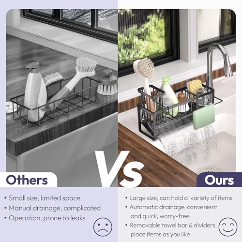 Sponge Holder for Kitchen Sink (Black)