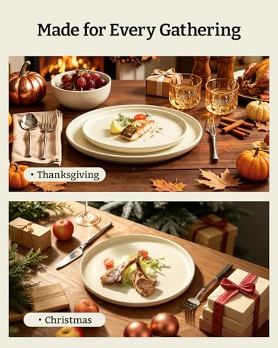 Milkyway 12 Piece Stoneware Dinnerware Set (Almond Milk / Service for 4 (Standard Dinner Set))