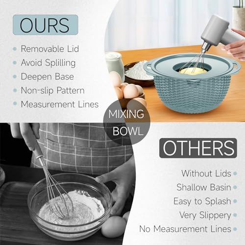 4 1 Strainer with Bowl & Spoons Set (Blue)
