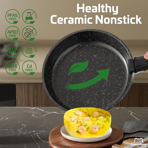 23 Pcs Pots and Pans Set Non Stick (Black / 23Pcs)