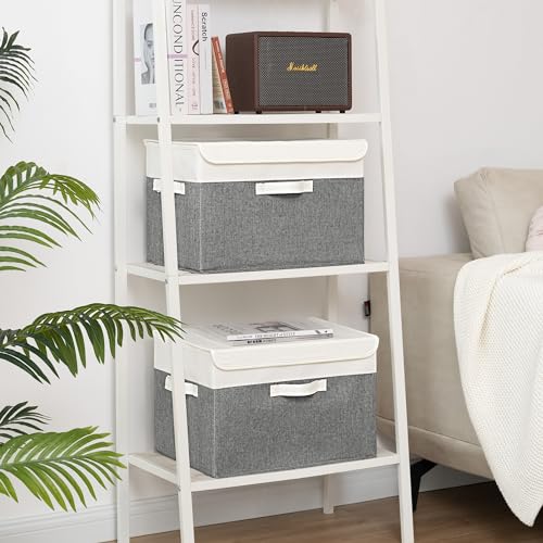 Memory Keepsake Storage Box (White/Gray / Extra Large-2 Pack)