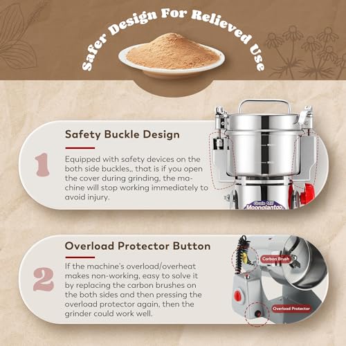 Grain Mill Grinder Commercial Spice Grinder (Silver / 700g Swing)