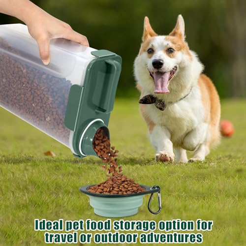 5 Lbs Pet Dog Food Storage Container for Bird Seed Rice Flour (Dark Green-5L)