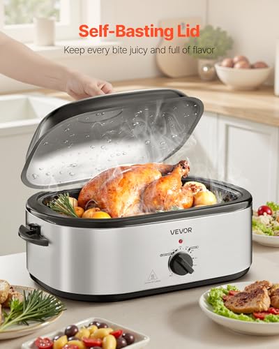 Roaster Oven 22QT Electric Roasting Pan (Silver / 22QT)