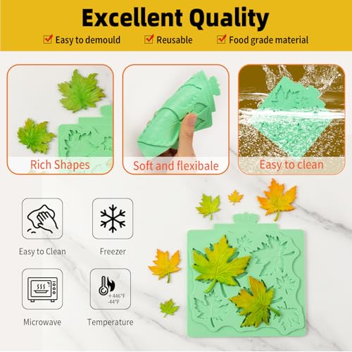 Leaf Molds Silicone (2 Pcs(maple))