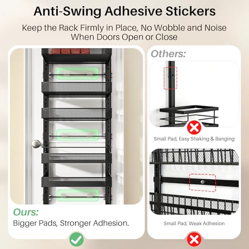 8 Tiers Narrow Over the Door Organizer (Black / 12.3" W x 4.7" D x 69" H)