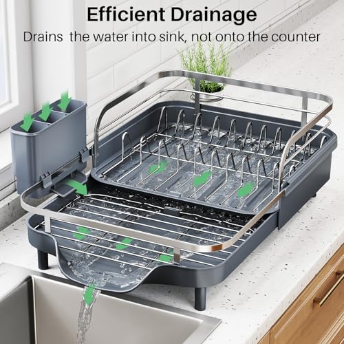 Expandable Dish Drying Rack for Kitchen Counter