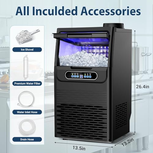 Commercial Ice Maker Machine (100Lbs/24H-Black1)