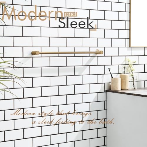 Bathroom Towel Rack Wall Mounted 24'' Bath Towel Bar Holder for Bathroom Hardware Accessories Champagne Bronze Stainless Steel (Champagne Bronze / 24-Inch)