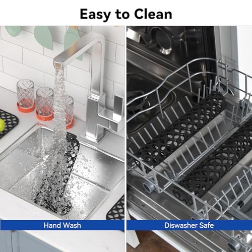 TOOVEM Kitchen Sink Mats (13.58 x11.6 Center Drain)