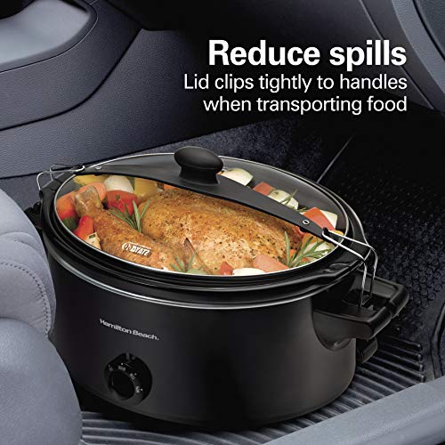 Stay or Go Portable Slow Cooker with Lid Lock (6 Quarts / Black)
