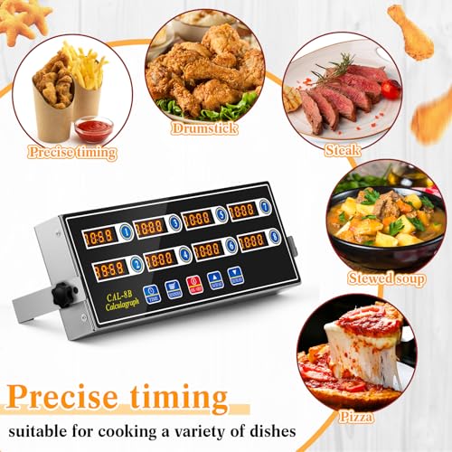 3 Pack 8 Channel Kitchen Timers for Cooking (8 Channel)