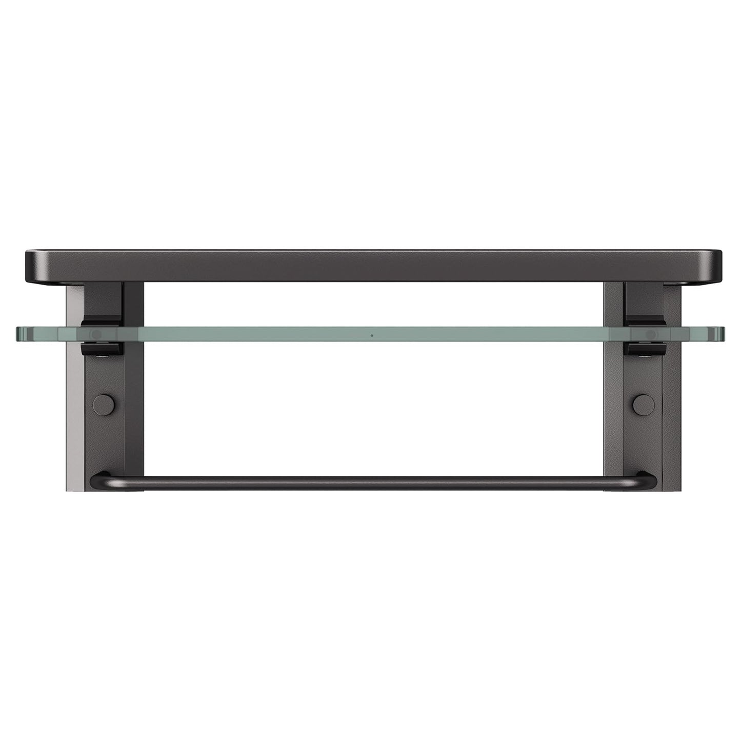 Bathroom Wall Shelf with Towel Bar (Black / Shelf with Towel Bar)