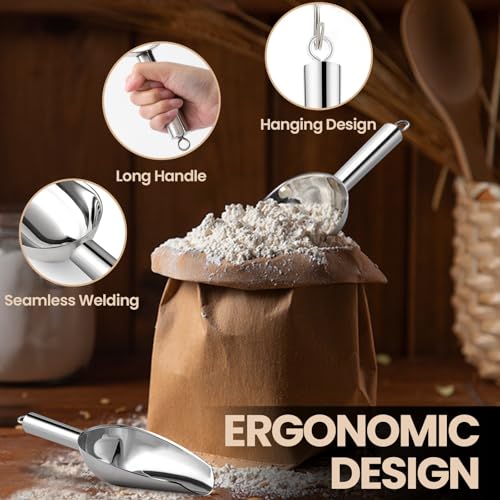 12oz Stainless Steel Ice Scoop for Freezer
