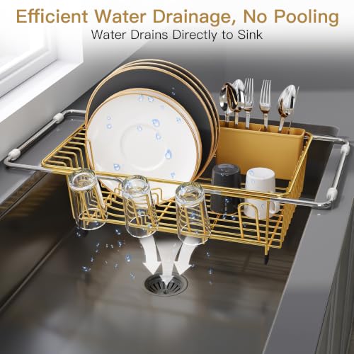 Gold Dish Drying Rack in Sink (Gold / For 12"-30"w Sink)