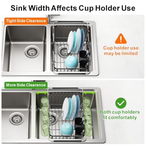 Dish Drying Rack Over the Sink (Gunmetal Grey / For 11.5"-30"W Sink)