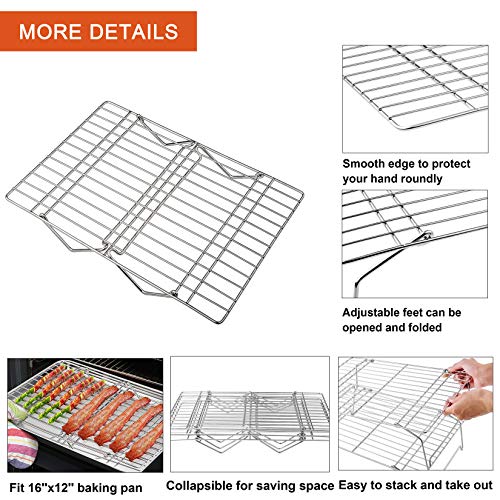 5 Tier Stainless Steel Cooling Rack (Silver / 16.5" x 11.4")