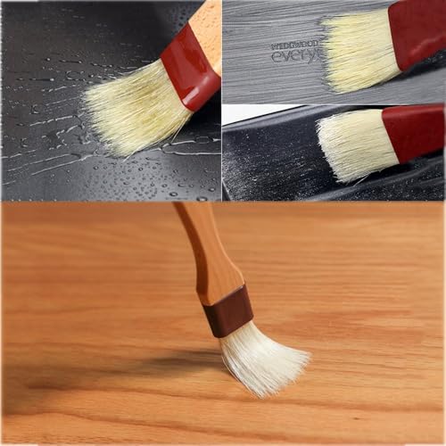 Pastry Brush Natural Boar Bristle Wooden Food Basting Brush (1")