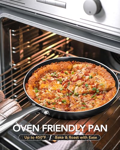 8 Inch Nonstick Frying Pan with Lid (Black / 8 inch)
