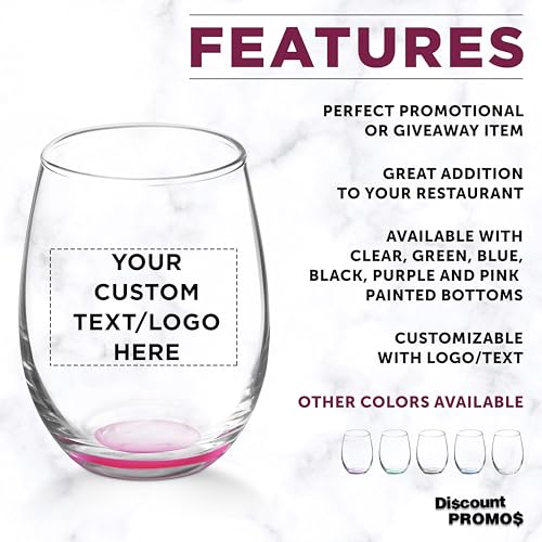 Custom Stemless Wine Glasses by ARC 5.5 oz Set of 12 (100 Count)