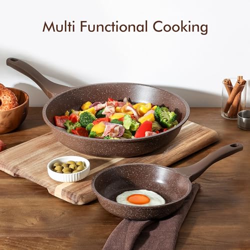 Nonstick Frying Pan Skillet (8 Inch / Toffee Brown)