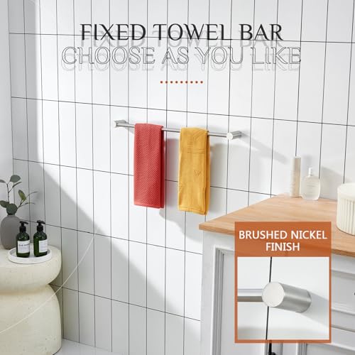 Bath Towel Bar for Bathroom 20 Inches Brushed Nickel Towel Rack for Lavatory Wall Mounted Bathroom Accessories Stainless Steel (Brushed Nickel / 20-Inch)