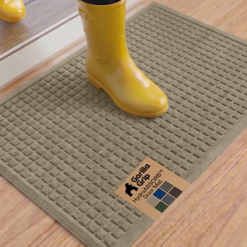 HydroABSORB Door Mat for Indoor Outdoor Use (Beige / 35" X 23")