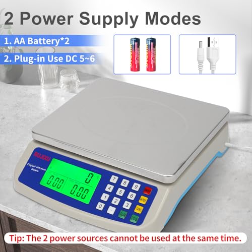 Large Digital Kitchen Scale 22LB Commercial Scale for Food Baking Bread Cooking Meat (milky)
