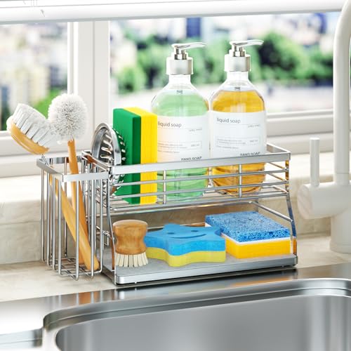 Kitchen Sink Caddy Organizer (Silver-2 Tier)