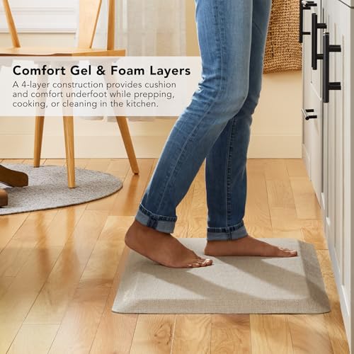 Gourmet Series Kitchen Comfort Gel Mat (Milkshake Tan / 39.8"L x 20"W x 0.8"Th)