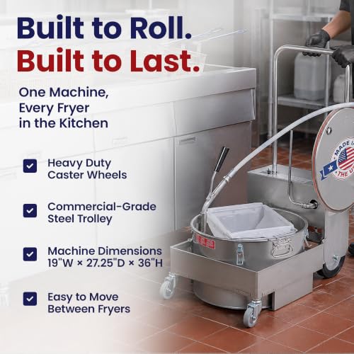 BD707 Fryer Oil Filter Machine with FryPowder (75 LB Machine)