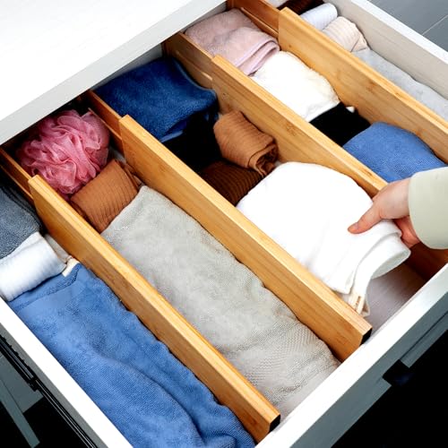 Bamboo Drawer Dividers Large (Natural / 4"H, Large)