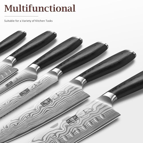 7 Pc Knife Set with Magnetic Knife Holder (7 Pieces Knife Set)