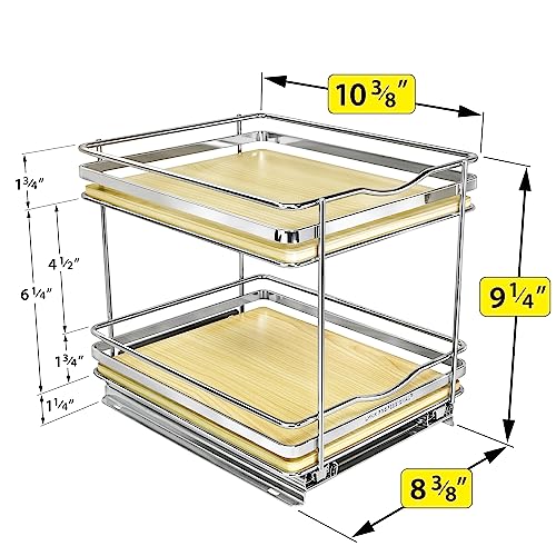 lite™ Pull Out Spice Organization for Cabinets (Wood / 8-1/4" - 2 Tier)