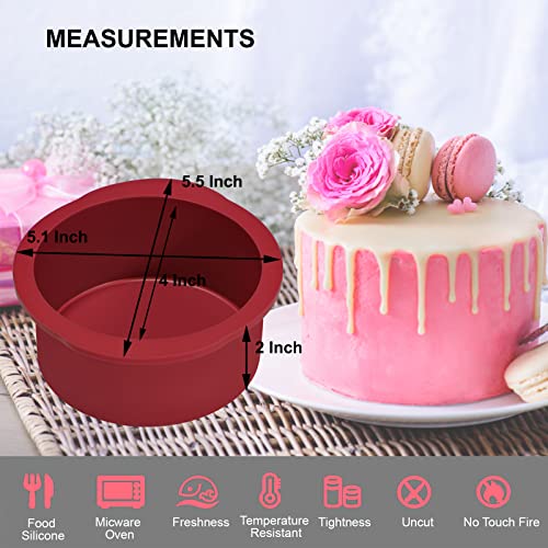 4 Inch Silicone Round Cake Pans Set of 4 (4 Inch 4 PCS)