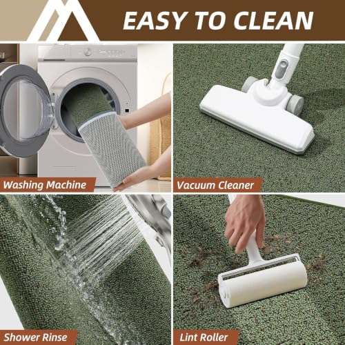 Kitchen Rugs Set of 2 Non (Green / 17“x30”+17“x60”)