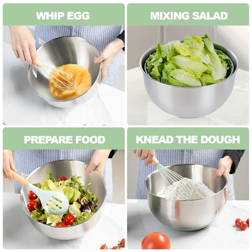 5.3Qt Stainless Steel Salad Spinner with Vibrant Green (Vibrant Green)