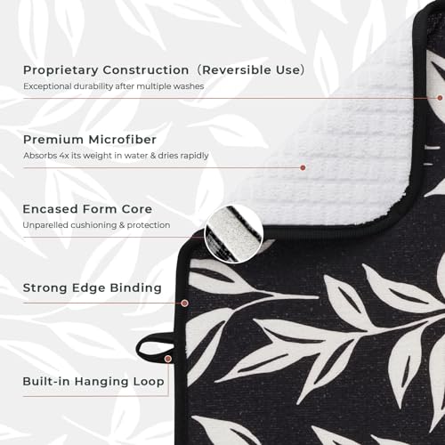 Dish Drying Mats 2 Pack (18''X24'' / Verdant Leaves)