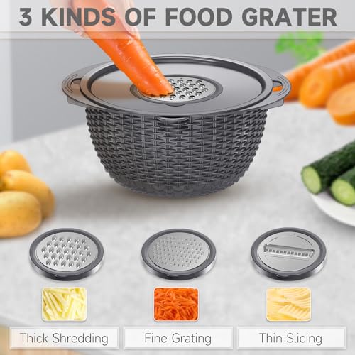 4 1 Colander with Lid Set (Dark Gray)