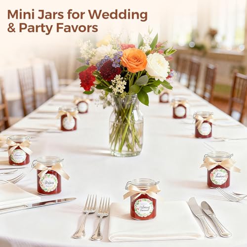 Small Mason Glass Jars with Airtight Lids 8 oz 6 Pack Pantry (6 Count)