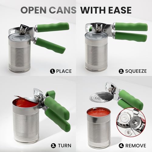 Heavy Duty Stainless Steel Can Opener Manual with Bottle Opener